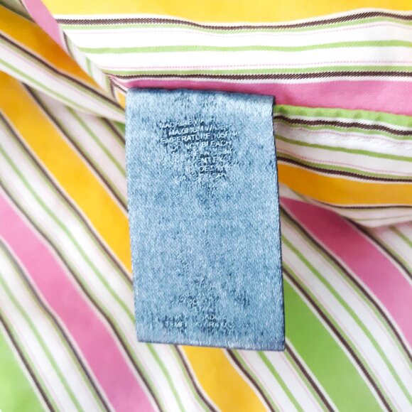 Robert Graham Flip Cuff Button Down Shirt Pastel Stripes Large - Picture 10 of 10